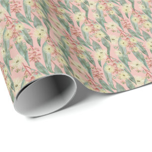 Struik Gom Bloemen - Blush Roze Cadeaupapier