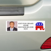 struik_head2, LOG MET SCRIPT, VERLIES JE TAAK EN . Bumpersticker (Op auto)