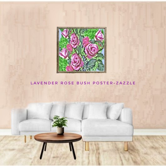 Struik lavender Roos Poster