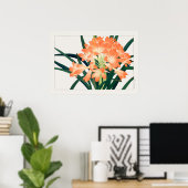 Struik Lily, Clivia miniata, Flowers, Tanigami Kon Poster (Thuiskantoor)