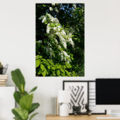 Struik met witte bloemen poster (Thuiskantoor)