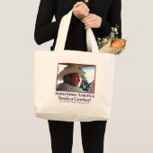 STRUIK-PET-wit-cowboy-eps Grote Tote Bag (Voorkant (product))