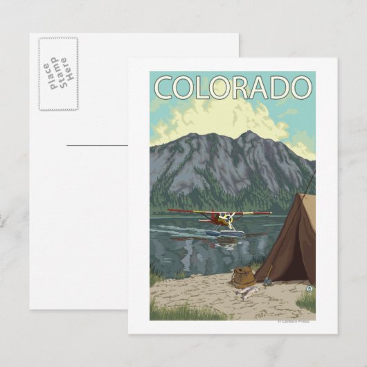 Struik Plane Fishing Colorado Briefkaart (Voorkant / Achterkant)