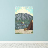 Struik Plane Fishing Colorado Canvas Afdruk (Insitu (Houten vloer))