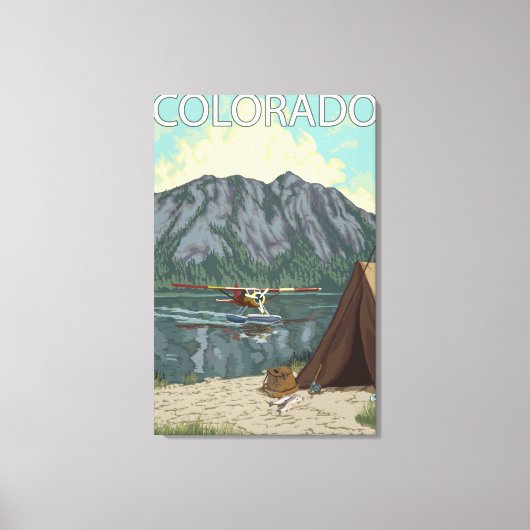 Struik Plane Fishing Colorado Canvas Afdruk (Voorkant)