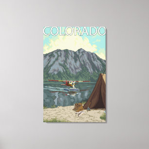 Struik Plane Fishing Colorado Canvas Afdruk