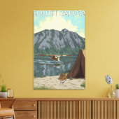 Struik Plane Fishing South Dakota Canvas Afdruk (Insitu (Woonkamer))