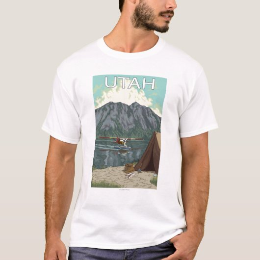 Struik Plane FishingUtah T-shirt (Voorkant)