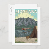 Struik Plane & Gevist - Montana Briefkaart (Voorkant / Achterkant)