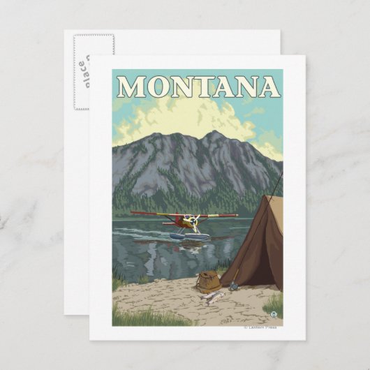 Struik Plane & Gevist - Montana Briefkaart (Voorkant / Achterkant)