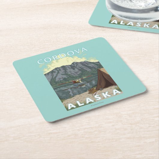 Struik Plane & Vist - Cordova, Alaska Kartonnen Onderzetters (Schuin)