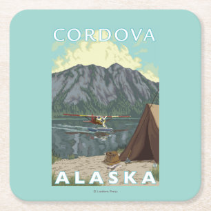 Struik Plane & Vist - Cordova, Alaska Kartonnen Onderzetters