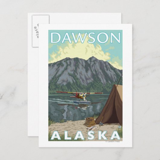 Struik Plane & Vist - Dawson, Alaska Briefkaart (Voorkant / Achterkant)
