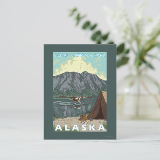 Struik Plane & Vist - Denali Nat'l Park, Briefkaart (Staand voorkant)