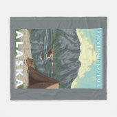 Struik Plane & Vist - Denali Nat'l Park, Fleece Deken (Voorkant (Horizontaal))