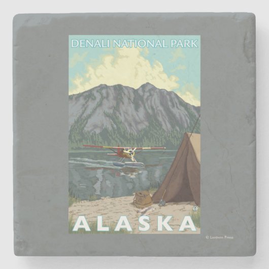 Struik Plane & Vist - Denali Nat'l Park, Stenen Onderzetter (Voorkant)