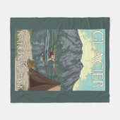 Struik Plane & Vist - Glacier National Park, MT Fleece Deken (Voorkant (Horizontaal))