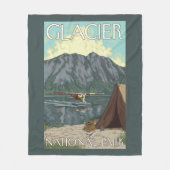 Struik Plane & Vist - Glacier National Park, MT Fleece Deken (Voorkant)