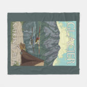 Struik Plane & Vist - Glacier National Park, MT Fleece Deken (Voorkant (Horizontaal))