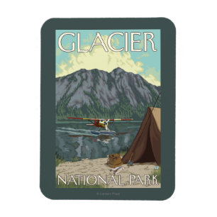 Struik Plane & Vist - Glacier National Park, MT Magneet