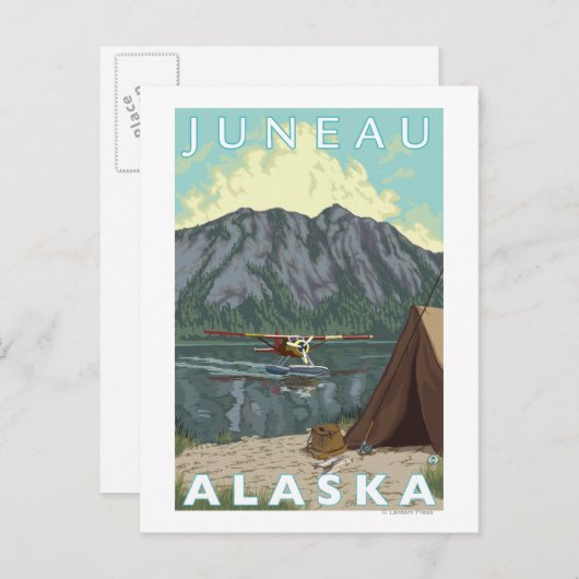 Struik Plane & Vist - Juneau, Alaska Briefkaart (Voorkant / Achterkant)