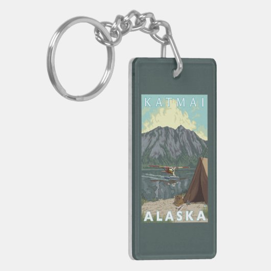 Struik Plane & Vist - Katmai, Alaska Sleutelhanger (Voorkant Links)