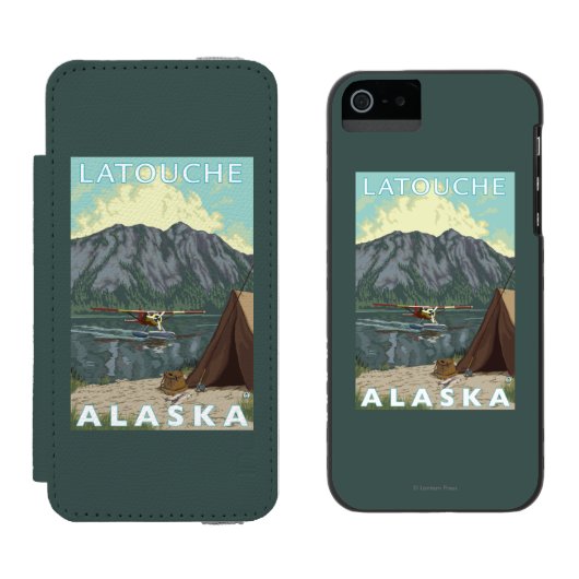 Struik Plane & Vist - Latouche, Alaska Incipio iPhone Portemonnee Hoesje (Naast elkaar)