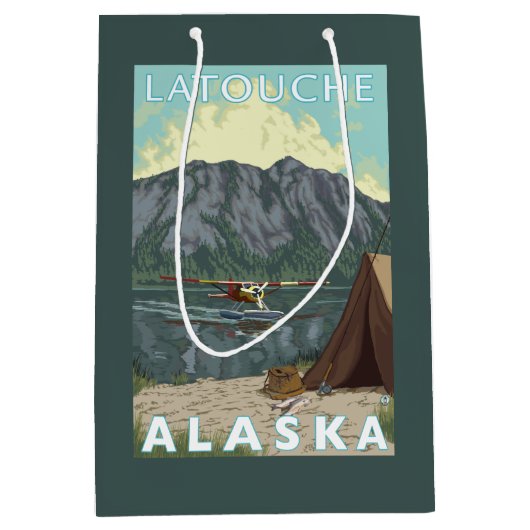 Struik Plane & Vist - Latouche, Alaska Medium Cadeauzakje (Voorkant)