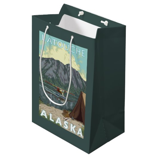 Struik Plane & Vist - Latouche, Alaska Medium Cadeauzakje (Voorkant Gekanteld)