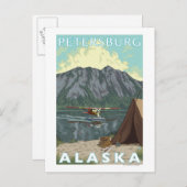 Struik Plane & Vist - Petersburg, Alaska Briefkaart (Voorkant / Achterkant)