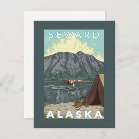 Struik Plane & Vist - Seward, Alaska Briefkaart (Voorkant / Achterkant)