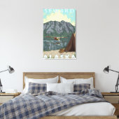 Struik Plane & Vist - Seward, Alaska Canvas Afdruk (Insitu (Slaapkamer))