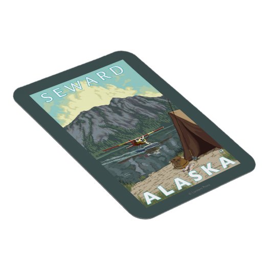 Struik Plane & Vist - Seward, Alaska Magneet (Rechterzijde)