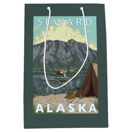 Struik Plane & Vist - Seward, Alaska Medium Cadeauzakje (Voorkant)