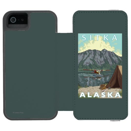 Struik Plane & Vist - Sitka, Alaska Incipio iPhone Portemonnee Hoesje (Agenda Open)