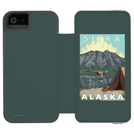 Struik Plane & Vist - Sitka, Alaska Incipio iPhone Portemonnee Hoesje (Agenda Open)