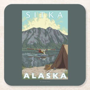 Struik Plane & Vist - Sitka, Alaska Kartonnen Onderzetters