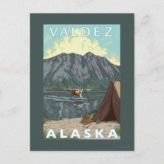 Struik Plane & Vist - Valdez, Alaska Briefkaart (Voorkant)