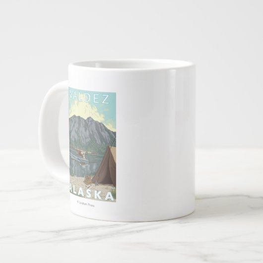 Struik Plane & Vist - Valdez, Alaska Grote Koffiekop (Links)
