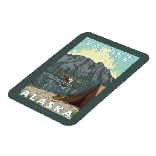 Struik Plane & Vist - Valdez, Alaska Magneet (Linkerzijde)
