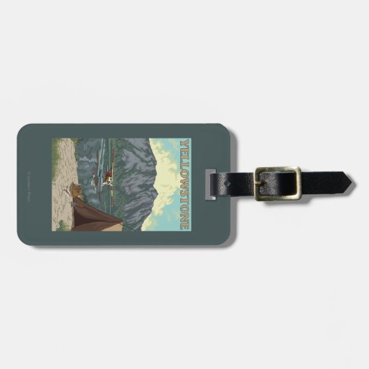 Struik Plane & Vist - Yellowstone National Bagagelabel (Voorkant horizontaal)