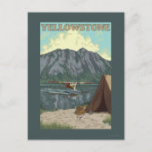 Struik Plane & Vist - Yellowstone National Briefkaart (Voorkant)