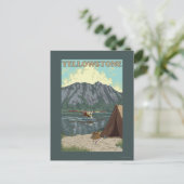 Struik Plane & Vist - Yellowstone National Briefkaart (Staand voorkant)