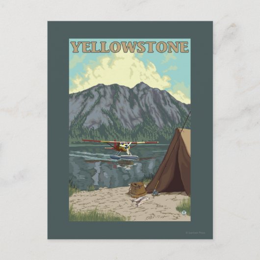 Struik Plane & Vist - Yellowstone National Briefkaart (Voorkant)
