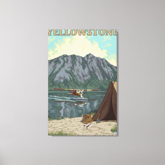 Struik Plane & Vist - Yellowstone National Canvas Afdruk (Voorkant)