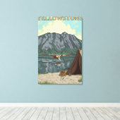 Struik Plane & Vist - Yellowstone National Canvas Afdruk (Insitu (Houten vloer))