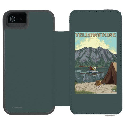 Struik Plane & Vist - Yellowstone National Incipio iPhone Portemonnee Hoesje (Agenda Open)