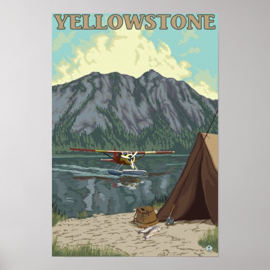 Struik Plane & Vist - Yellowstone National Poster (Voorkant)