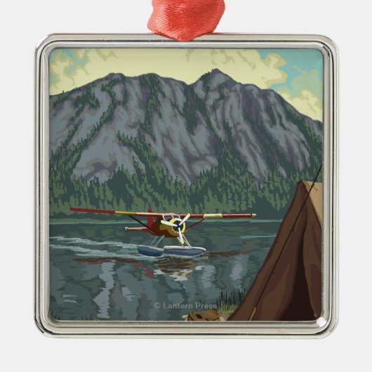 Struik Plane & Vist - Yukon, Alaska Metalen Ornament (Voorkant)