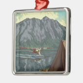 Struik Plane & Vist - Yukon, Alaska Metalen Ornament (Links)